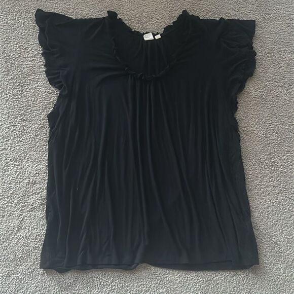GAP Elegant Black Ruffle Flutter Sleeve Top! - Picture 9 of 10
